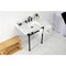 Kingston Brass 36 Carrara Marble Console Sink with Stainless Steel Legs, Marble WhiteMatte Black LMS36M8SQ0ST - alternate 2
